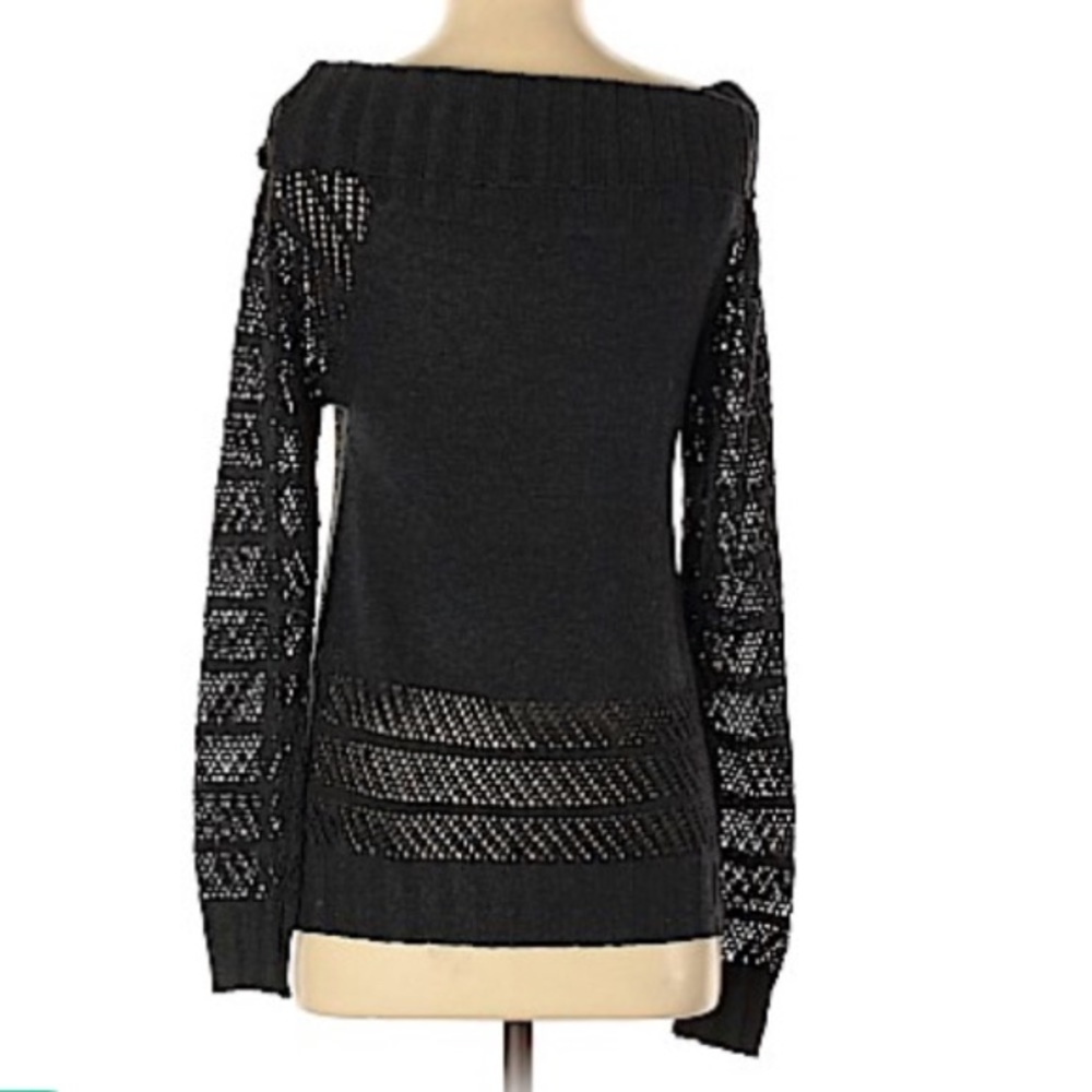 NWT Heartloom Gray Off Shoulder Wide Cuff Sweater